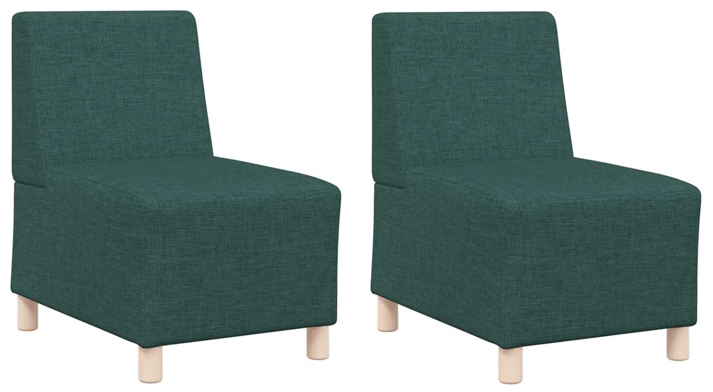 vidaXL Καθίσμα Σαλονιού 2 pcs Σκούρο πράσινο 55 x 74 x 82 εκ. ύφασμα