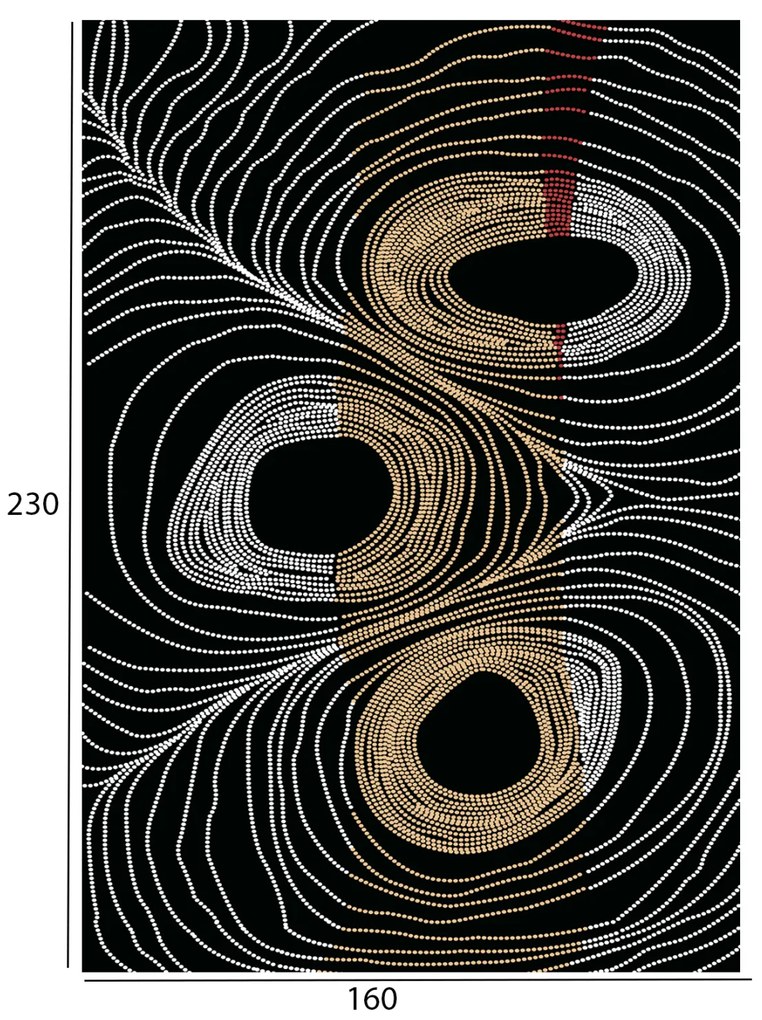 ΧΑΛΙ ΣΑΛΟΝΙΟΥ ΜΕ ΚΡΟΣΙΑ JOSIANE ΜΑΥΡΟ - ΧΡΥΣΟ - ΓΚΡΙ HM7675.27 160X230 εκ.