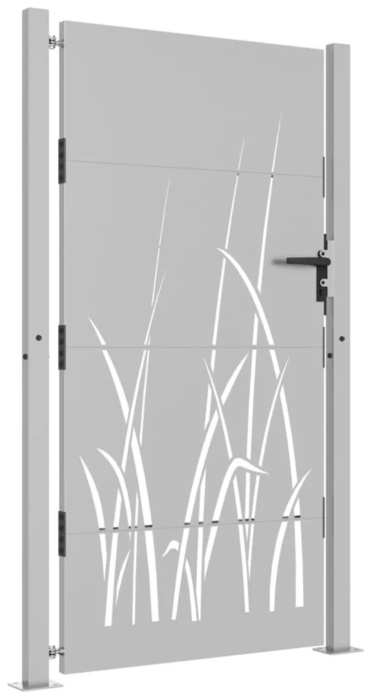 Πύλη Κήπου με Σχέδιο Γρασίδι 105 x 205 εκ. από Ατσάλι Corten - Καφέ