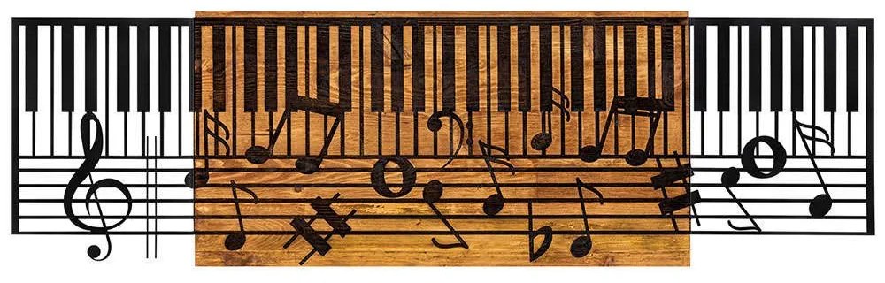 Διακοσμητικό Τοίχου Arya 279ENZ1761 100x30cm Walnut-Black Wallity Μέταλλο,Ξύλο