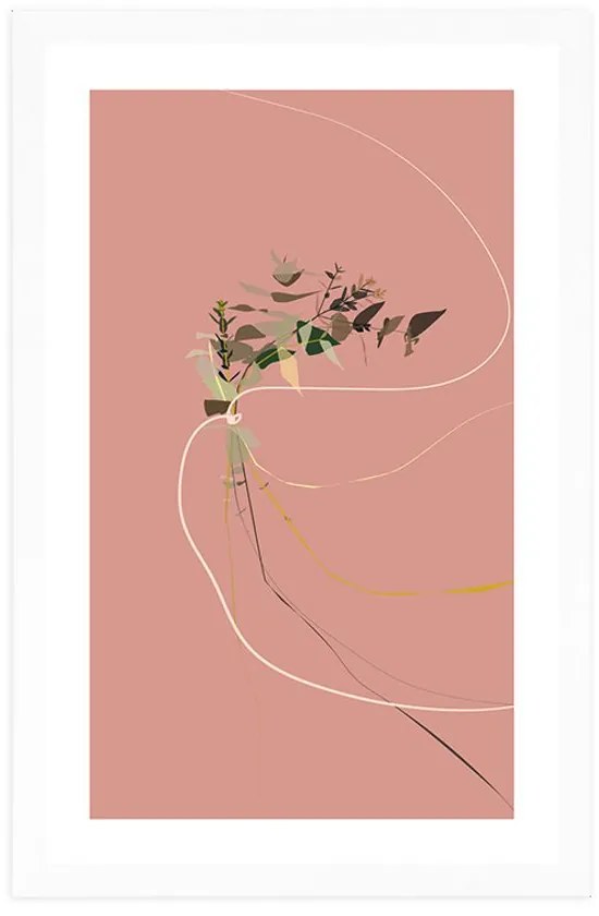 Αφίσα με πασπαρτού Όμορφο φυτό - 40x60 black