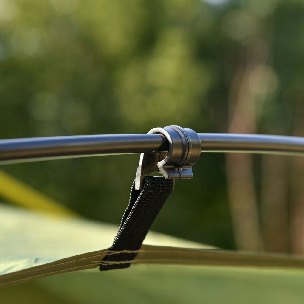 Αυτόματο σκηνικό pop-up Outsunny, ανθεκτικό στις καιρικές συνθήκες, υδραυλικός μηχανισμός πίεσης, 240 cm x 240 cm x 199 cm, πράσινο+γκρι