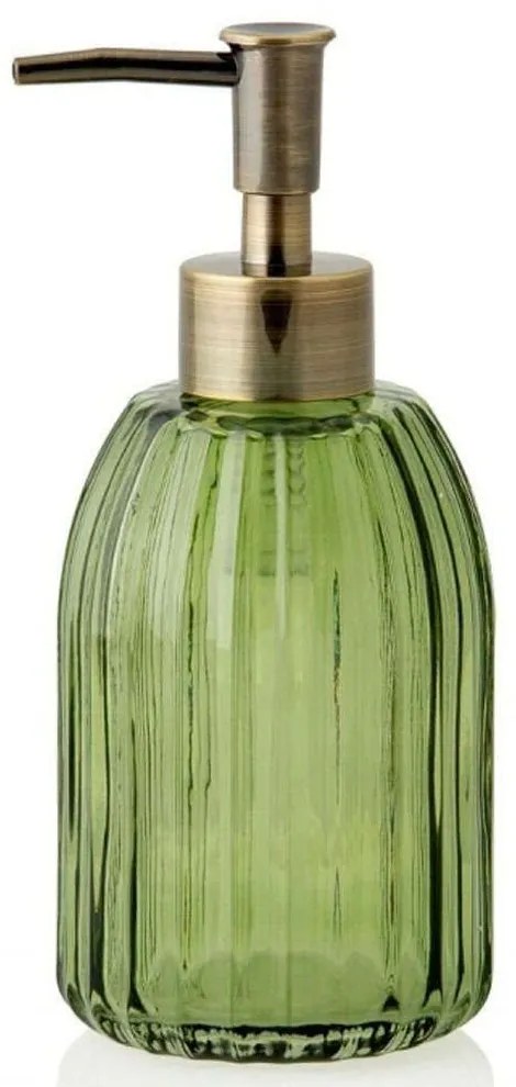 Δοχείο Κρεμοσάπουνου Vintage Φ7x17cm 150ml Green Andrea House Glass