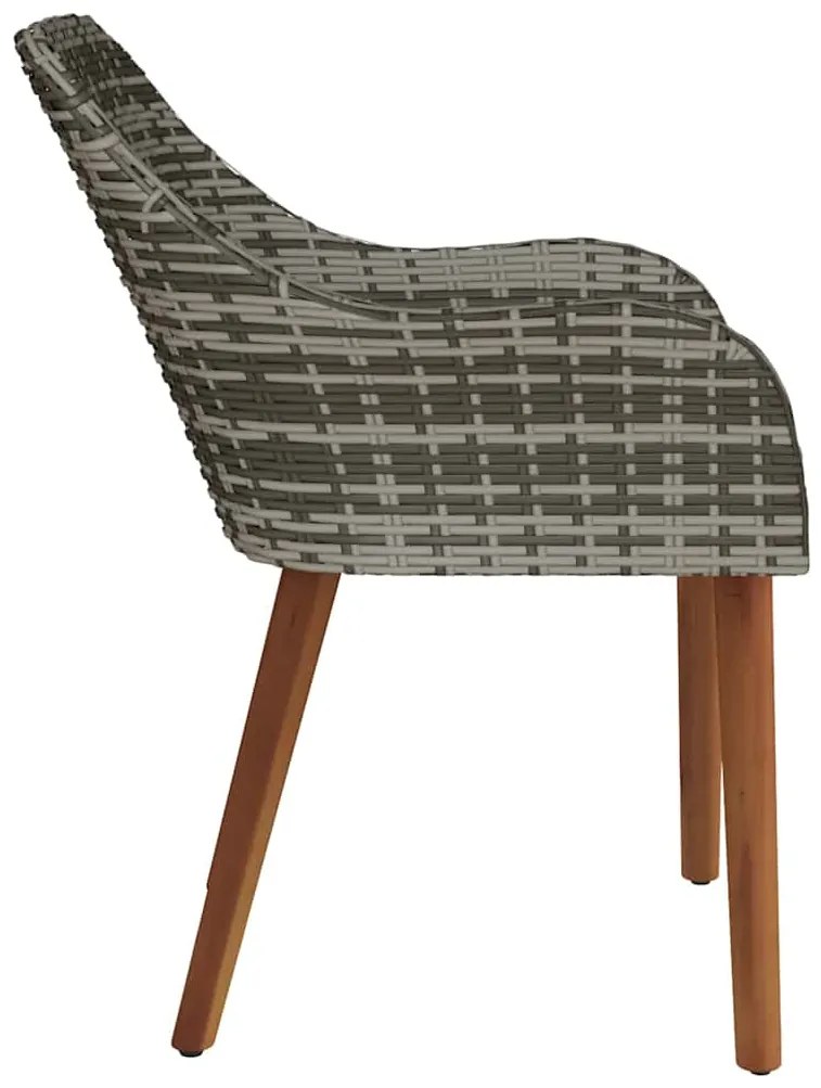 vidaXL Καρέκλα Κήπου 2 pcs Γκρι 55 x 62.5 x 82 εκ. συνθετικό ρατάν