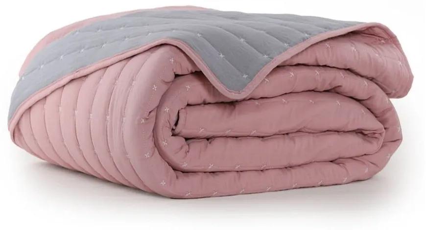 Κουβερλί Bicolor-22 Pink-Grey Nef-Nef Υπέρδιπλο 220x240cm Microfiber-Polyester