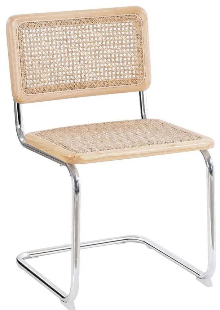 Καρέκλα Broyer 03-1029 55x48x80cm Natural Rattan,Μέταλλο,Ξύλο