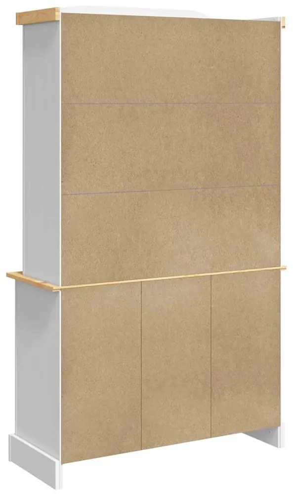 vidaXL Βιτρίνα Corona Λευκή 112 x 43 x 196 εκ. από Μασίφ Ξύλο Πεύκου