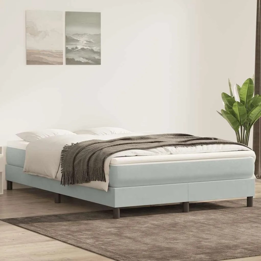 ΚΡΕΒΑΤΙ BOXSPRING ΜΕ ΣΤΡΩΜΑ ΑΝΟΙΧΤΟ ΓΚΡΙ 140X210 ΕΚ. ΒΕΛΟΥΔΙΝΟ 3315921