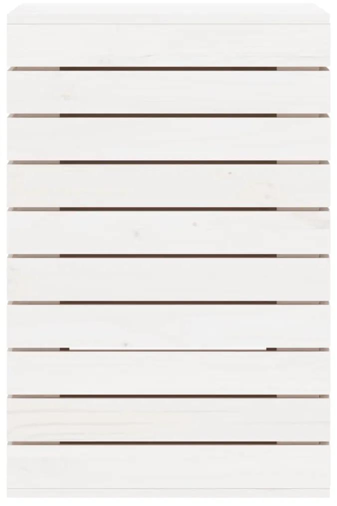 vidaXL Καλάθι Ρούχων Λευκό 44 x 44 x 66 εκ. από Μασίφ Ξύλο Πεύκου