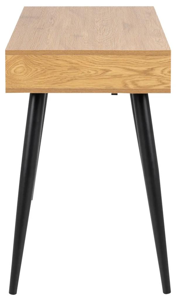 Τραπέζι γραφείου Oakland 115, Με συρτάρια, Αριθμός συρταριών: 3, 77x110x50cm, 27 kg, Μαύρο, Άγρια δρυς | Epipla1.gr