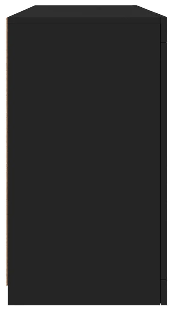 vidaXL Μπουφές με LED Μαύρος 142,5x37x67 εκ.