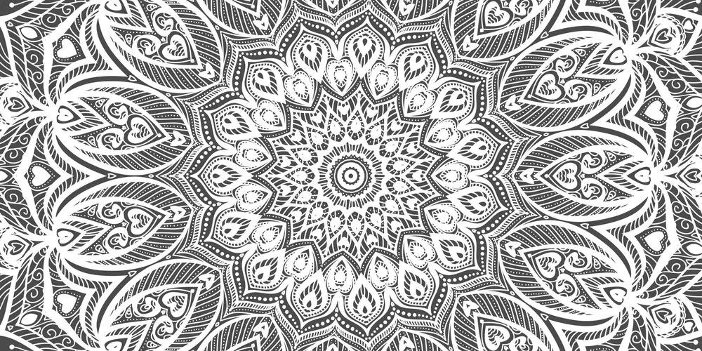Εικόνα Mandala αρμονίας σε ασπρόμαυρο σχέδιο - 100x50