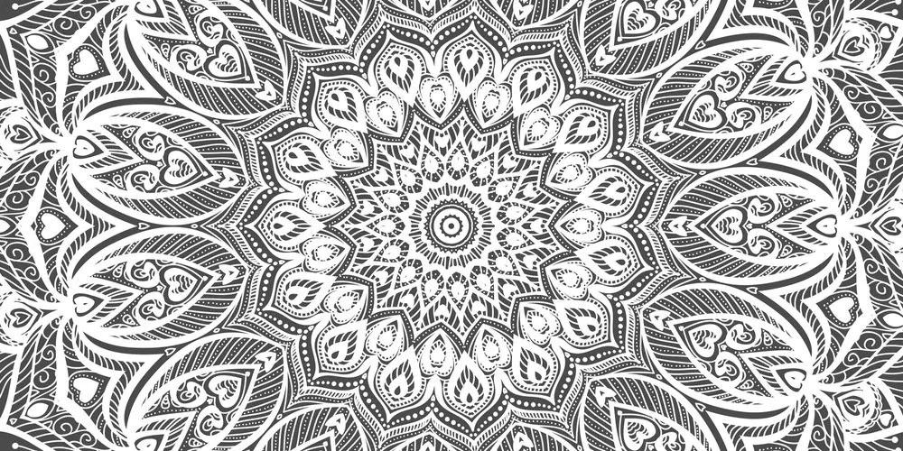 Εικόνα Mandala αρμονίας σε ασπρόμαυρο σχέδιο - 120x60