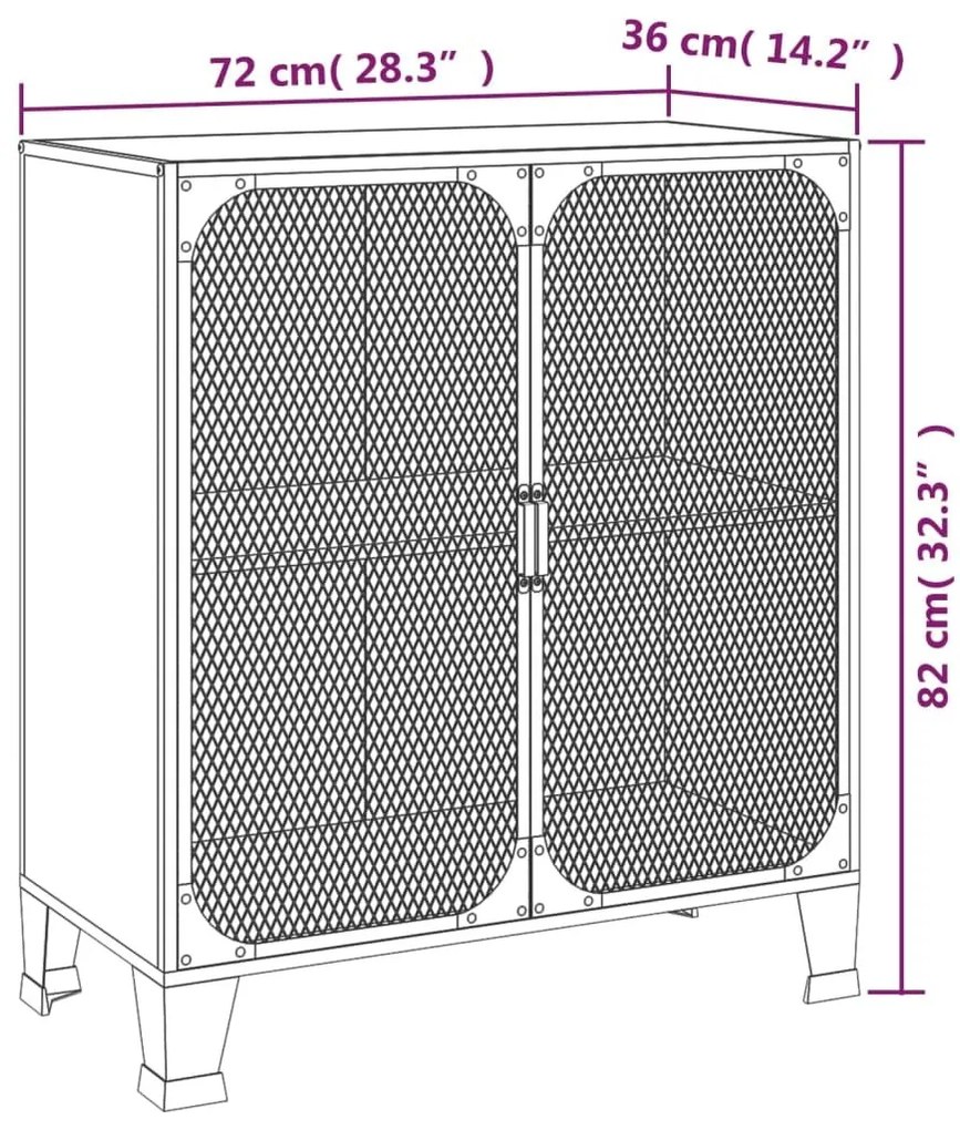 Ντουλάπι Αποθήκευσης Ρουστίκ Καφέ 72x36x82 εκ. Μέταλλο / MDF - Καφέ