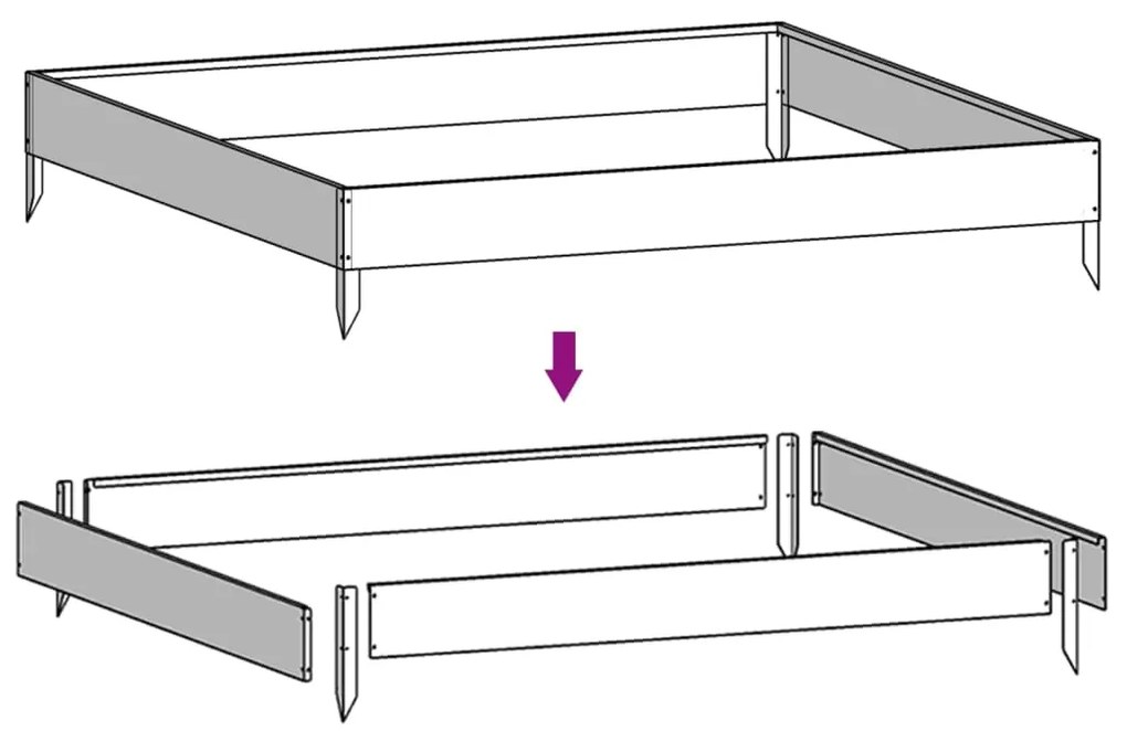 vidaXL Ζαρντινιέρα 100 x 100 x 18,5 εκ. από Ατσάλι Σκληρυθέν στον Αέρα