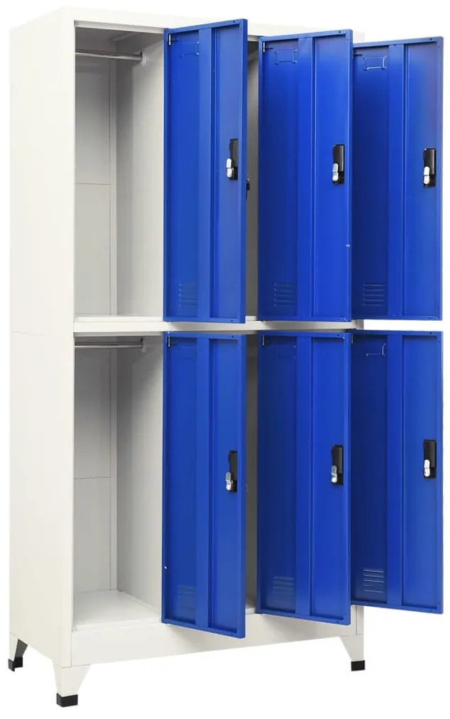 vidaXL Φοριαμός Γκρι και Μπλε 90 x 45 x 180 εκ. Ατσάλινος