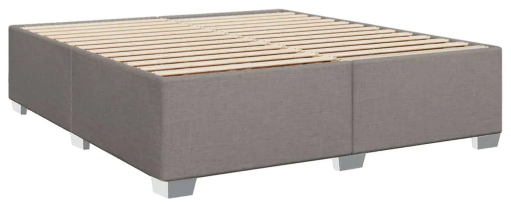 Κρεβάτι Boxspring με Στρώμα Taupe 180x200 εκ. Υφασμάτινο - Μπεζ-Γκρι