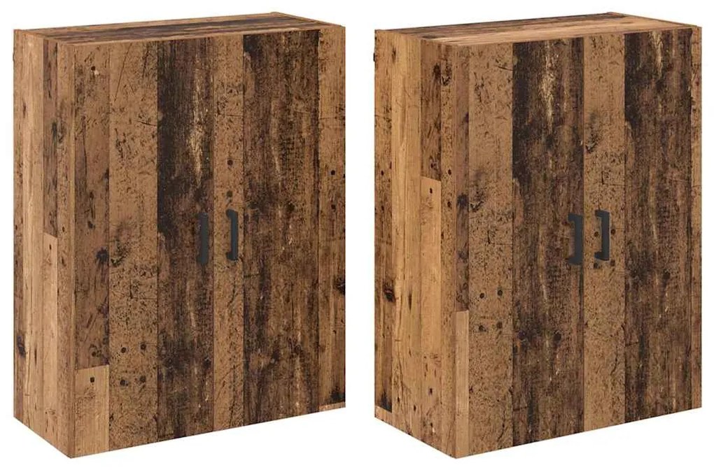 vidaXL Ντουλάπια Τοίχου 2 pcs Παλαιό ξύλο 69.5 x 34 x 90 εκ.
