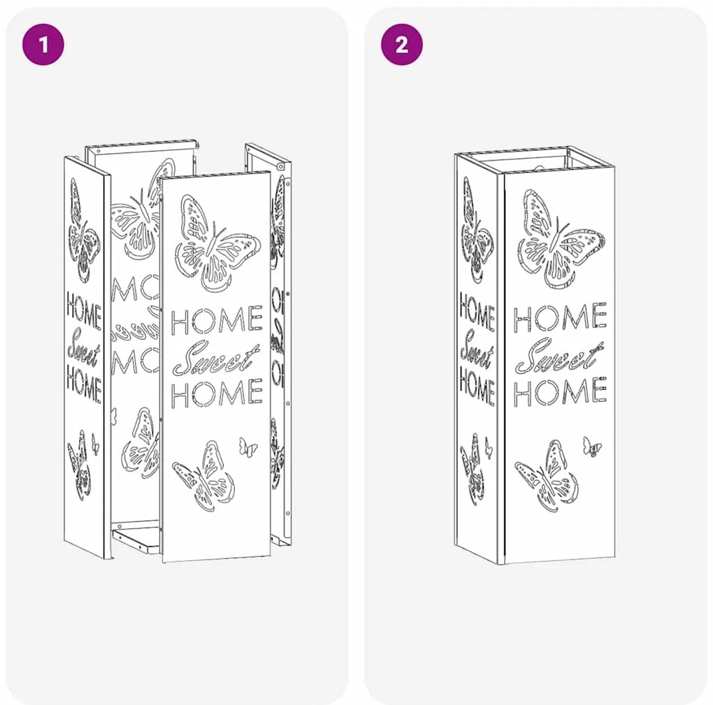 vidaXL Σχέδιο &amp; βάση αποθήκευσης Ελιά 15.5 x 15.5 x 49 εκ Μέταλλο