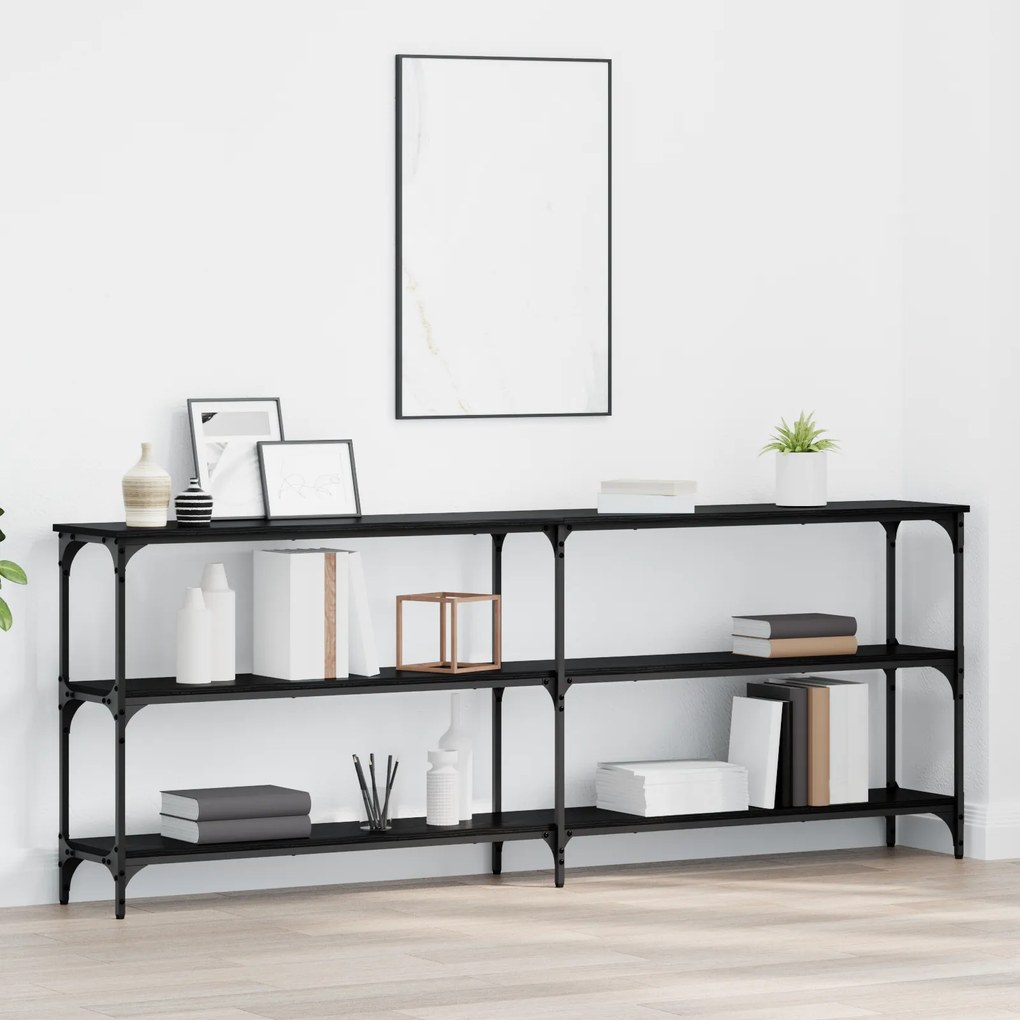 vidaXL Κονσόλα Μαύρη Δρυς 200x29x75 cm Επεξεργασμένο ξύλο
