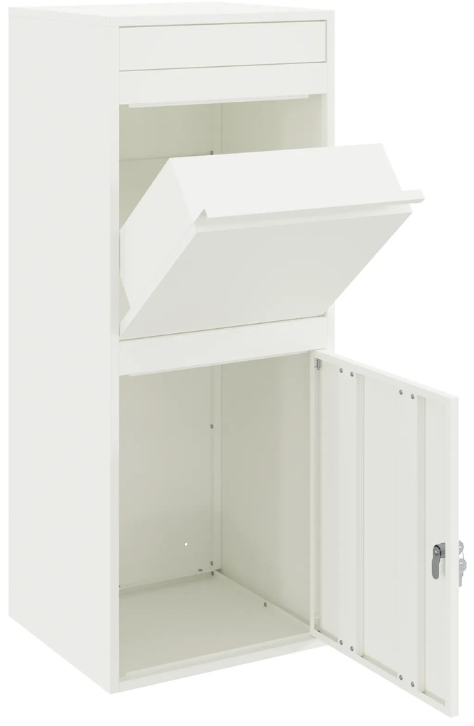 vidaXL Θυρίδα Πακέτων Λευκό 41 x 38 x 103 εκ Ατσάλι