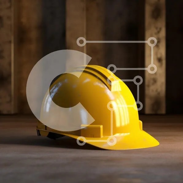 Intra Συλλεκτικό Ξύλινο Παζλ Plywood 4mm - Κίτρινο σκληρό καπέλο σε βιομηχανικό περιβάλλον Σε Ξύλινο Κουτί - Διαστάσεις Puzzle: 10x10 cm – 25 κομμάτια