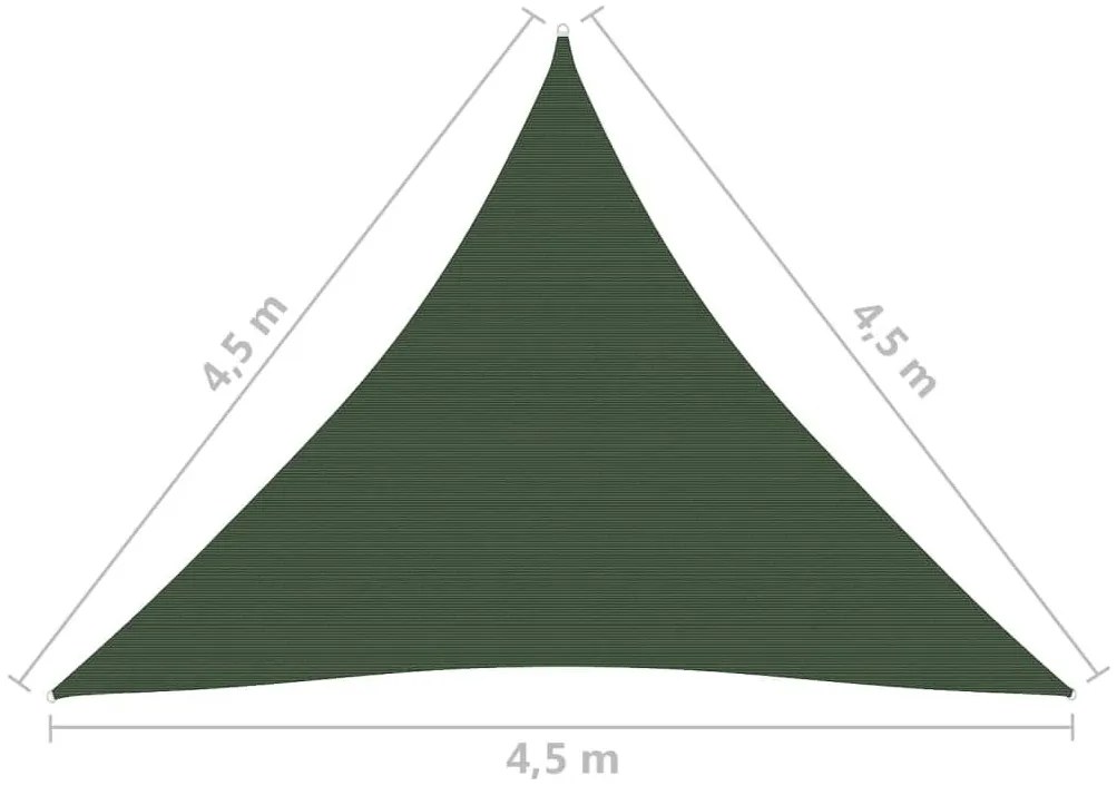 Πανί Σκίασης Σκούρο Πράσινο 4,5x4,5x4,5 μ. από HDPE 160 γρ./μ² - Πράσινο