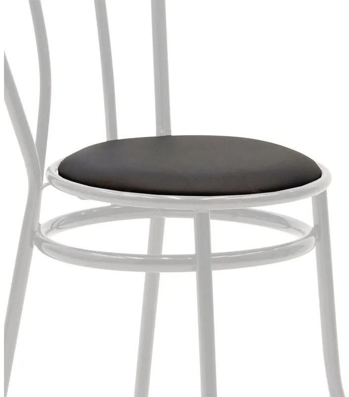 Καρέκλα &quot;WIEN&quot; από μέταλλο/τεχνόδερμα σε λευκό/μαύρο χρώμα 39x85