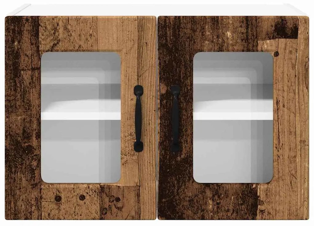 vidaXL Ντουλάπα Κουζίνας με ράφι 2 pcs Παλιό ξύλο 60 x 31 x 40 εκ