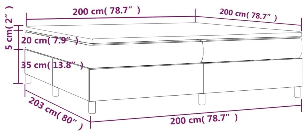 Κρεβάτι Boxspring με Στρώμα Μαύρο 200x200 εκ. Βελούδινο - Μαύρο