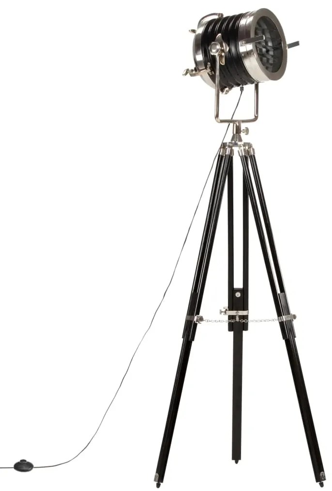 vidaXL Φωτιστικό Δαπέδου Προβολέας Τρίποδο Μαύρο 171 εκ. Ξύλο Μάνγκο