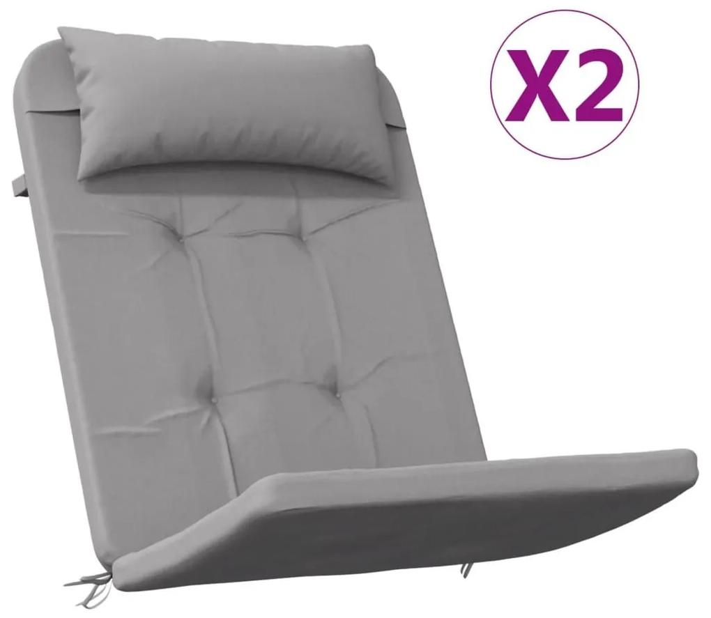 Μαξιλάρια Καρέκλας Adirondack 2 τεμ. Γκρι από Ύφασμα Oxford - Γκρι