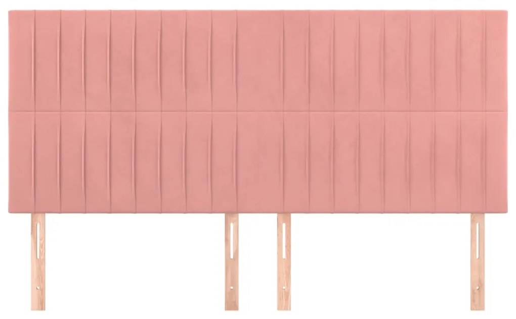 vidaXL Κεφαλάρι Ροζ Βελούδινο 200x5x118/128 εκ.