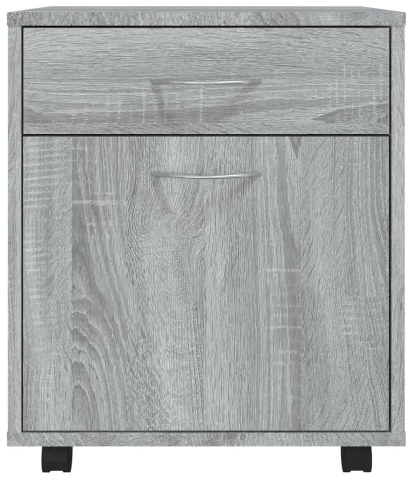 vidaXL Ντουλάπι Με Ροδάκια Γκρι Sonoma 45 x 38 x 54 εκ. Επεξεργ. Ξύλο