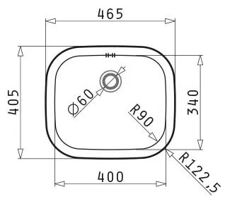 Νεροχύτης Κουζίνας Ανοξείδωτος Pyramis KIBA Square 1B 46.5x40.5x16 εκ.