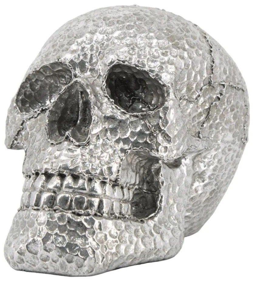 Διακοσμητικό Αντικείμενο Skullhead Hammered 60891 15cm Silver Πολυρεσίνη