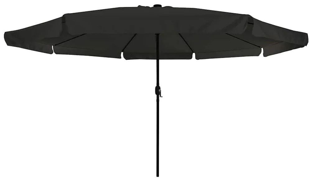 vidaXL Ομπρέλα Κήπου Μαύρο 395 x 395 x 245 εκ. Πολυεστέρας, Χάλυβας