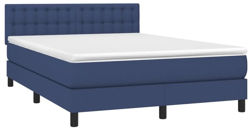 ΚΡΕΒΑΤΙ BOXSPRING ΜΕ ΣΤΡΩΜΑ ΜΠΛΕ 140X190 ΕΚ. ΥΦΑΣΜΑΤΙΝΟ 3140375