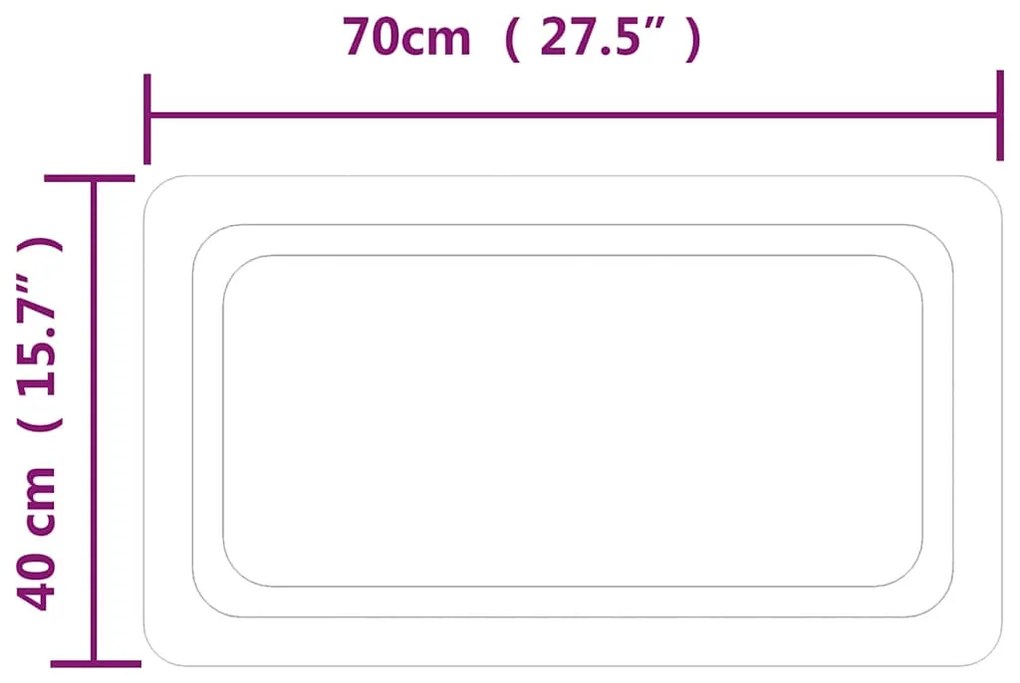 vidaXL Καθρέφτης Μπάνιου με LED 70x40 εκ.