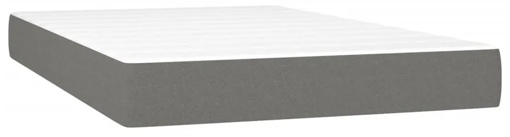 Κρεβάτι Boxspring με Στρώμα &amp; LED Σκ.Γκρι 120x190εκ. Υφασμάτινο - Γκρι