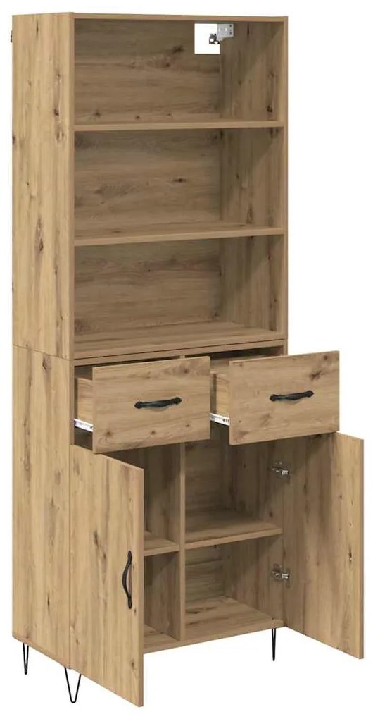 vidaXL Highboard με συρτάρι 2 pcs Artisan Oak Επεξεργασμένο ξύλο