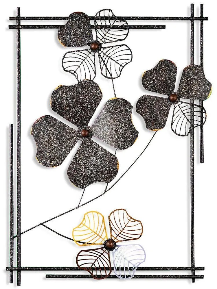 Διακοσμητικό Τοίχου Shannan 930DYU1260 50x4x70cm Multi-Black Wallity Metal