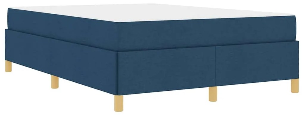 vidaXL Κρεβάτι με ελατήρια Μπλε και άσπρο 160 x 200 cm ύφασμα