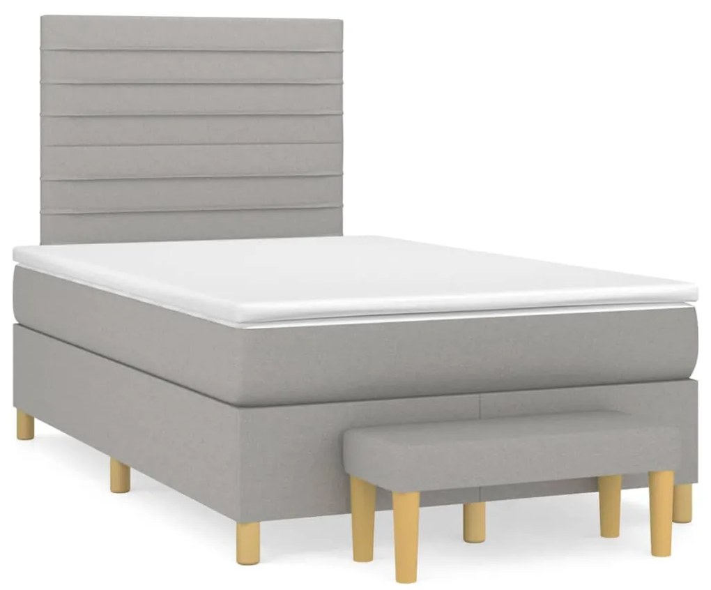 ΚΡΕΒΑΤΙ BOXSPRING ΜΕ ΣΤΡΩΜΑ ΑΝΟΙΧΤΟ ΓΚΡΙ 120X200 ΕΚ. ΥΦΑΣΜΑΤΙΝΟ 3137221