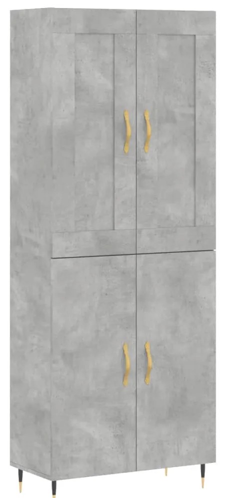 vidaXL Ντουλάπι Γκρι Σκυροδέματος 69,5x34x180 εκ. Επεξεργασμένο Ξύλο