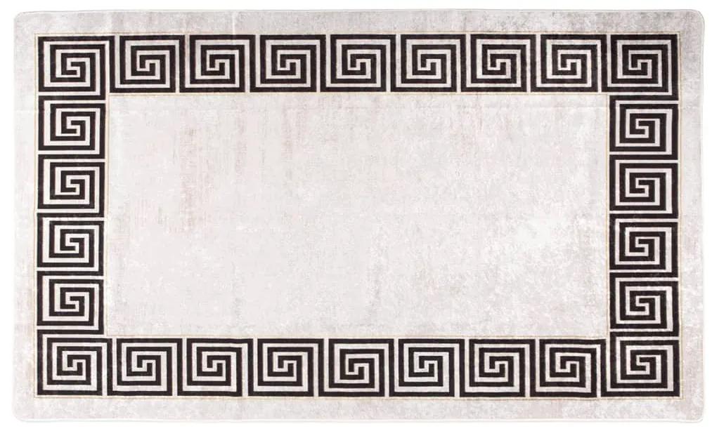 Χαλί Πλενόμενο Αντιολισθητικό Λευκό και Μαύρο 150 x 230 εκ.