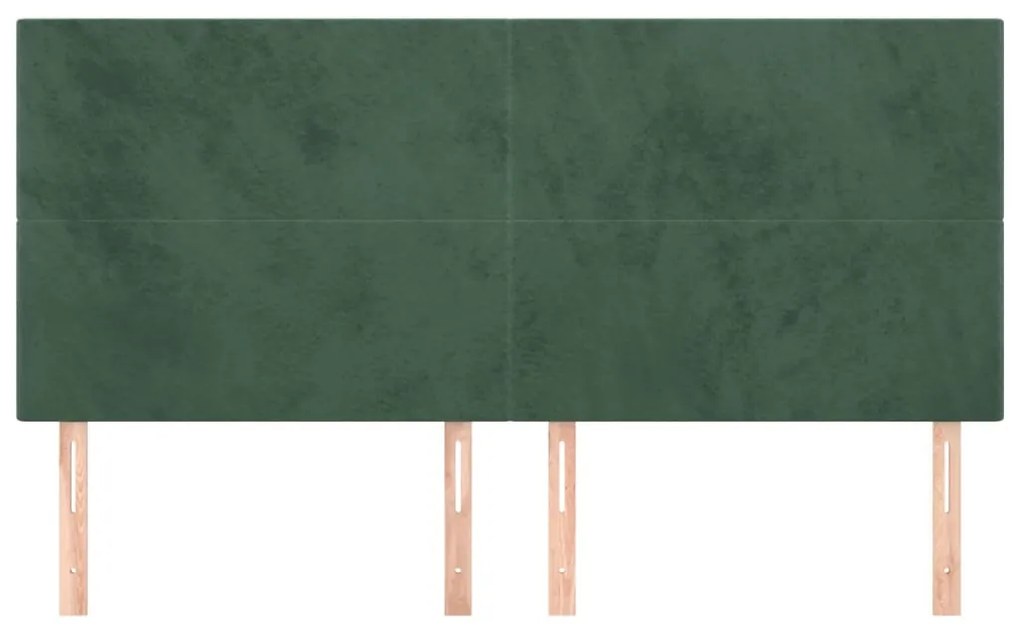 vidaXL Κεφαλάρια Κρεβατιού 4 τεμ. Σκ.Πράσινο80 x 5 x 78/88εκ.Βελούδινο