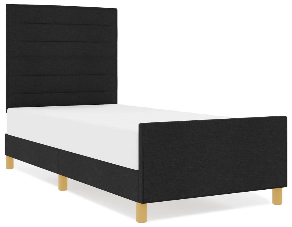 vidaXL Σκελετός Κρεβατιού με κεφαλάρι Μαύρο 80 x 200 cm ύφασμα