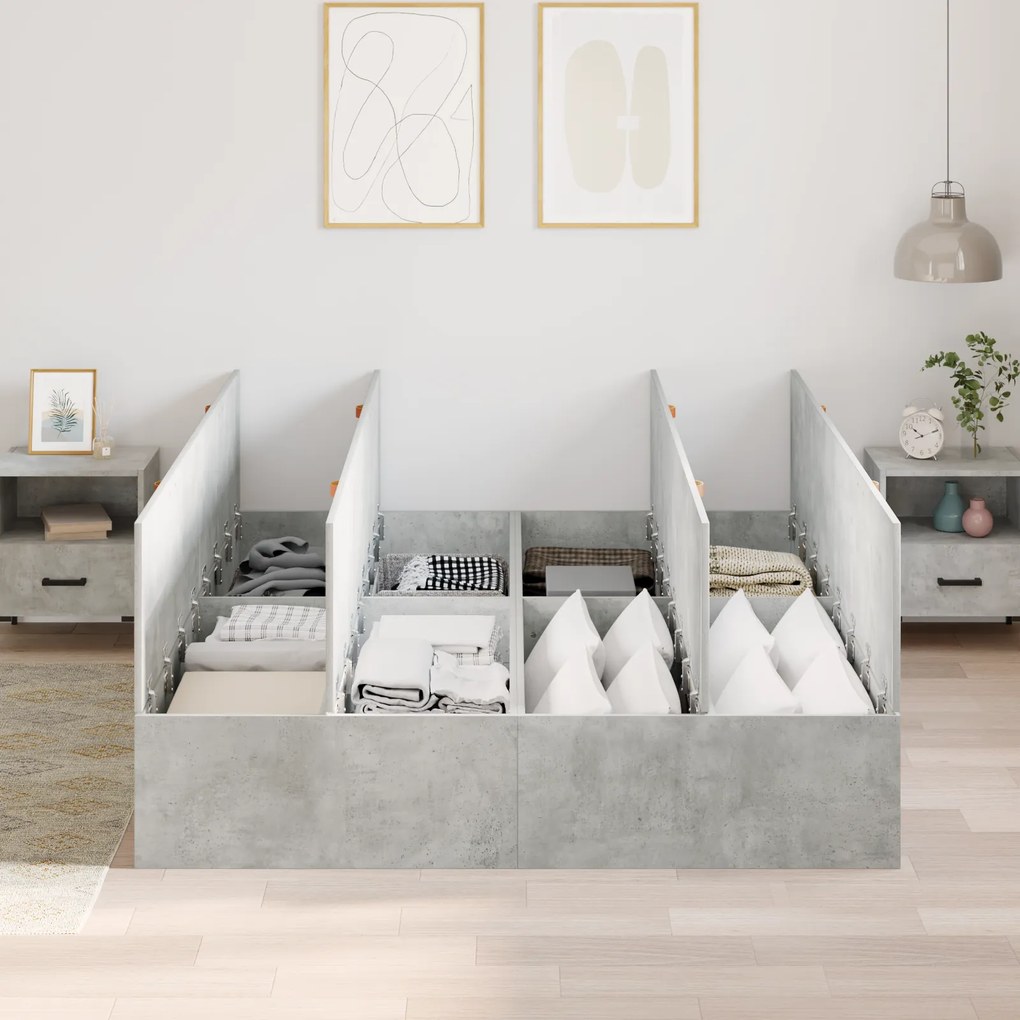 vidaXL Κρεβάτι Αποθήκευσης Σκούρο Γκρι 140x200 εκ.