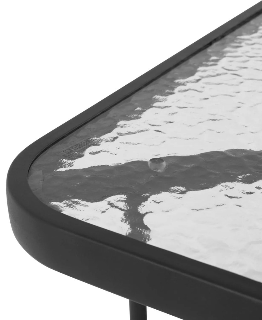 Σετ Τραπεζαρίας Κήπου REDAN C21223.01 5τεμ. Τραπέζι &amp; Πολυθρόνες σε Μαύρο 110x60x71 εκ.